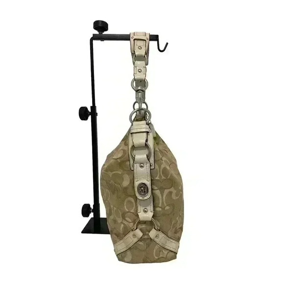 Coach Vintage Signature Handbag Shoulder Bag Tan and Beige - Picture 4 of 11